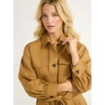 thumbnail image 4 of Free Assembly Women's Belted Utility Mini Dress with Long Sleeves, Sizes XS-XXL, 4 of 5