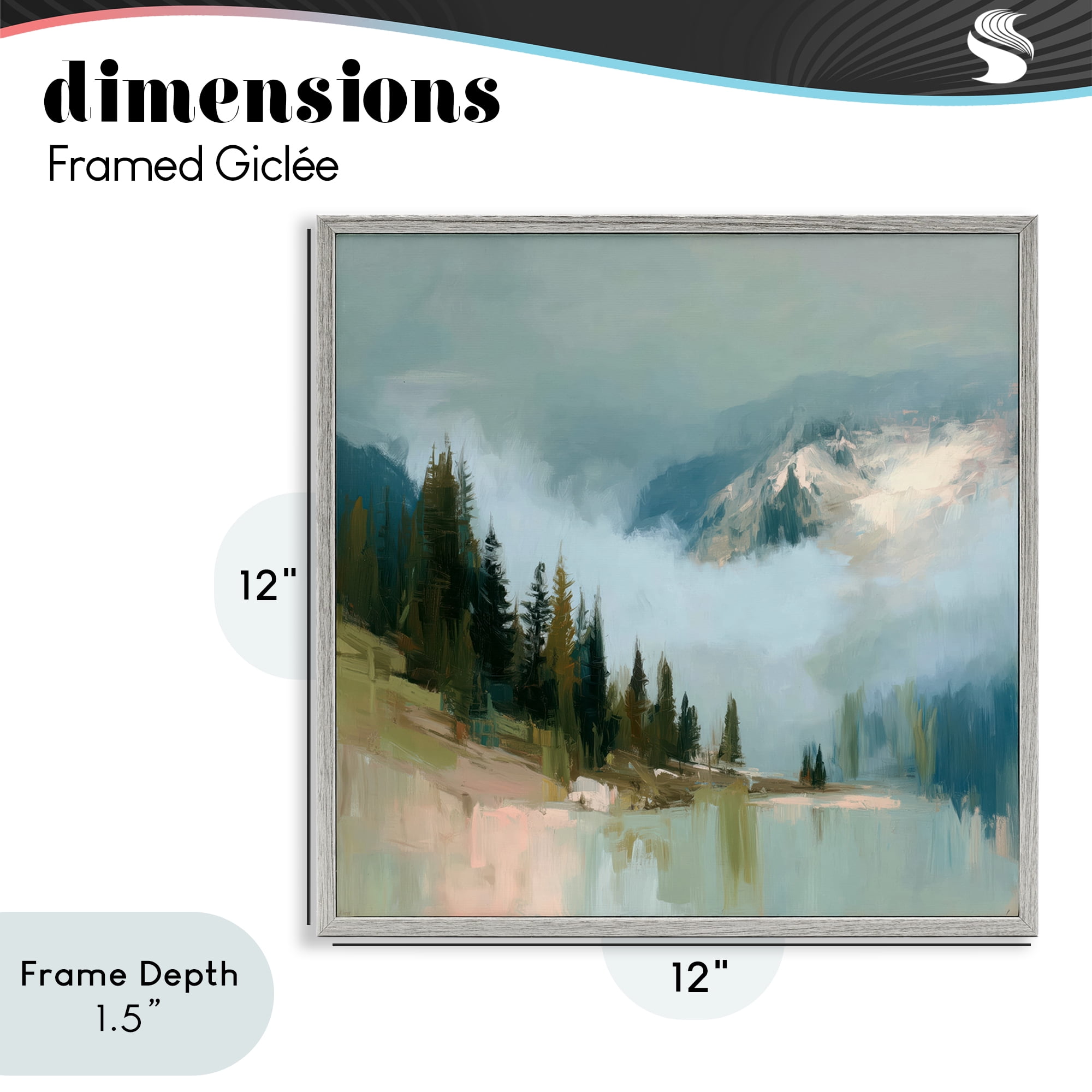 Stupell Industries Fog On The Mountains Gray Framed Giclee Art, design by Kim Curinga