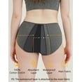 thumbnail image 4 of INNERSY Women's Hipster Period Panties Postpartum Teens Menstrual Underwear 3-Pack (L, Gray with Dark Lining), 4 of 6