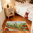thumbnail image 3 of Embroidery Christmas Outdoor Rugs Christmas Decor Doormat, Cozy Holiday Welcome Mats, Outdoor Covered Area Carpet Mats, Green Greenhouse Design with Santa and Sled, Farmhouse Entryway Doormat, 3 of 6