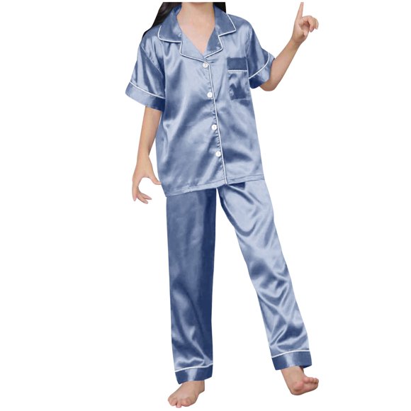 Niñas Ropa Color Sólido Manga Corta Traje de Hogar 60% Algodón 40% Lino, Invierno Bebé Niños Ropa Conjunto para Niño Pequeño