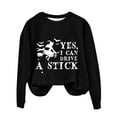 thumbnail image 4 of Towmus Women's Halloween Some Days You Have To Put On The Hat Casual Crewneck Sweatshirt Graphic Oversized Pullover Sweatshirts, 4 of 4