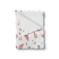thumbnail image 2 of Strawberry Soft Flannel Fleece Throw Blanket, Grunge Pattern with Tropical Fruits Healthy Living Organic Eating, Cozy Plush for Indoor and Outdoor Use, 70" x 90", Vermilion Green White, by Ambesonne, 2 of 5