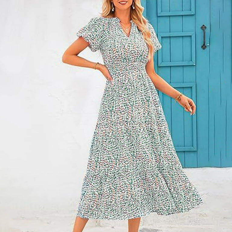 Puntoco Womens Floral Maxi Dress 2024 ClearanceBoho Dresses