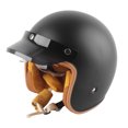 thumbnail image 3 of Casco de bicicleta estilo retro mate negro 3 / 4 casco de sombra facial, con gafas de viento para adultos XL 59 - 60cm, 3 of 10