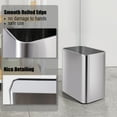 thumbnail image 2 of Cesun Small Bathroom Trash Can 2.1 Gallon Wastebasket, Modern Metal Garbage Can Office Waste Basket, Silver Stainless Steel Trash Bin for Bedroom, Home Office, Toilet, rv, Near Desk, Under Sink., 2 of 6