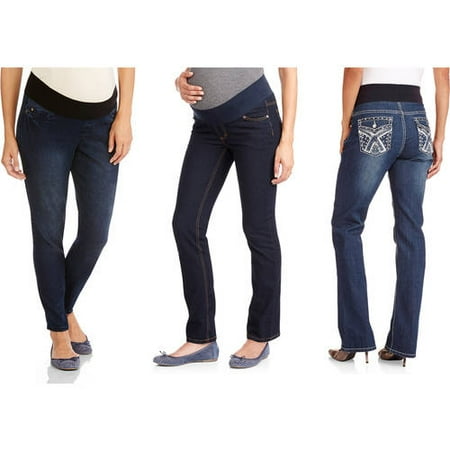 Maternity Mix n Match Demi Panel Pants, 2-Pack Value Bundle