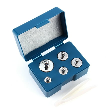 Calibration Fluid Set - 5Pcs 50g 2x20g 10g 5g Grams Precision Steel Calibration Weight Kit Set with Tweezers for Balance Scale