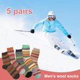 thumbnail image 3 of 5 Pairs Women's Winter Socks,Warm Soft Full Cushion Crew Socks--Double thick needle-Mixed color-vintage-Mixed color, 3 of 5