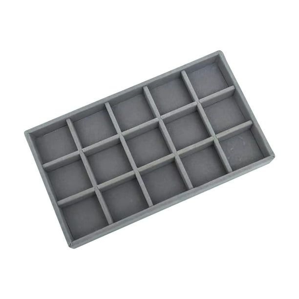 Caja de almacenamiento de joyería 3 en 1 gris, organizador de escritorio, estante para maquillaje, aretes, pulsera, estante para anillos
