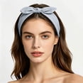 thumbnail image 2 of Bow Headbands For Women Solid Color Boho non slip Hair Bands Elastic Cute Fashion Sports Turban Hair Accessories (Free Size, Gray), 2 of 5