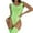 Green, variant on Jiyugala Clearance Intimates Women's Thin Transparent Shiny Swimsuit High Fork Clothes High Elastic Lingerie Coffee