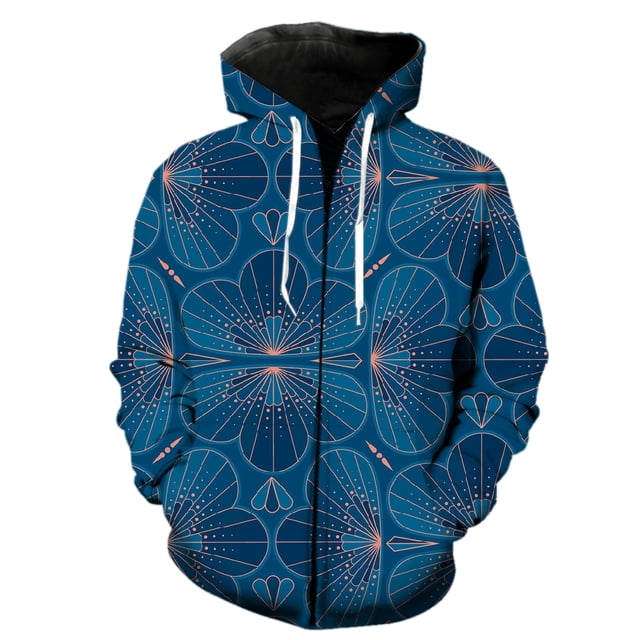 Abstract Pattern Men's Zipper Hoodie Fashion Teens Cool 3D Printed Spring Oversized Casual Tops Long Sleeve With Hood Jackets