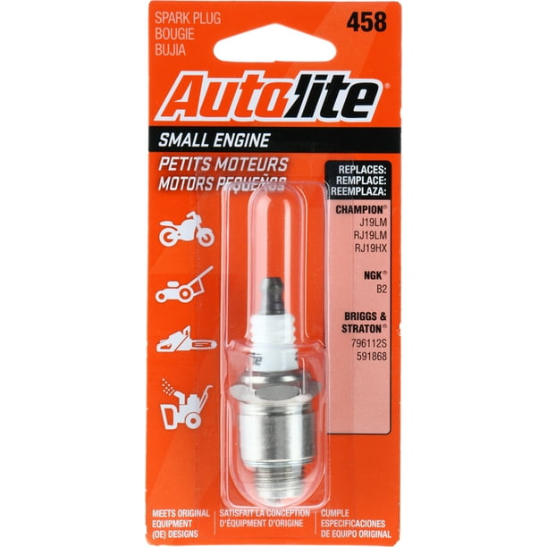 Autolite Small Engine Spark Plug, 458 for Select Briggs & Stratton Tecumseh Engine Equipment - Walmart.com