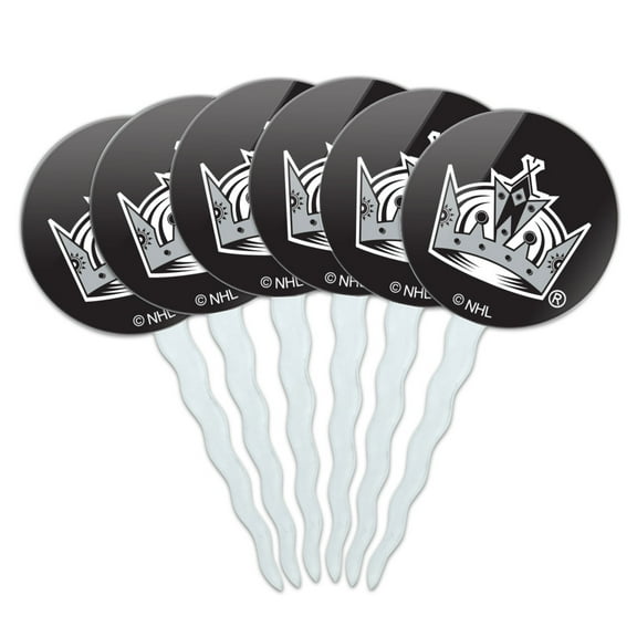 NHL Los Angeles Kings Logo Cupcake Picks Toppers Decoration Set of 6