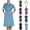 A26 Light Blue, variant on Scrub Dresses for Women Uniforms Button Up Workwear Knee Length Casual Short Sleeve Nursing Dresses with Pockets, Blue S
