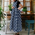 thumbnail image 3 of Uootdi Robes Tablier pour Femmes Col Ras du Cou Sans Manches à Pois avec Poche Robes Maxi Boho Légères Amples Robes Chasubles Cadeau, 3 of 7