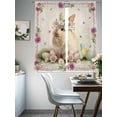 thumbnail image 4 of Easter Cute Bunny Sheer Curtains 63 Inch Length 2 Panels for Living Room, Eggs Spring Daisy Flowers Vintage Voile Kitchen Curtain Set, Luxury Privacy Drapes Window Treatment for Bedroom, 4 of 7