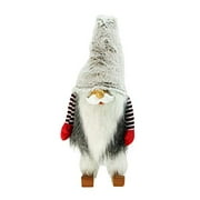 Northlight Plush and Fuzzy Bobble Nordic Santa Christmas Gnome Tabletop Figure, 29.5", Gray