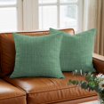 thumbnail image 5 of Throw Pillow Covers 18x18 Inch, Rustic Forst Green Decorative Pillow Cases for Couch Sofa Bed, Farmhouse Solid Color Cotton Linen Square Home Decor Pillowcases with Hidden Zipper, 5 of 7