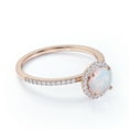 thumbnail image 6 of JeenMata Antique 1.75 ct Bezel Set Round Blue Opal Evil Eye Promise Ring in 18K Rose Gold over Silver, 6 of 7