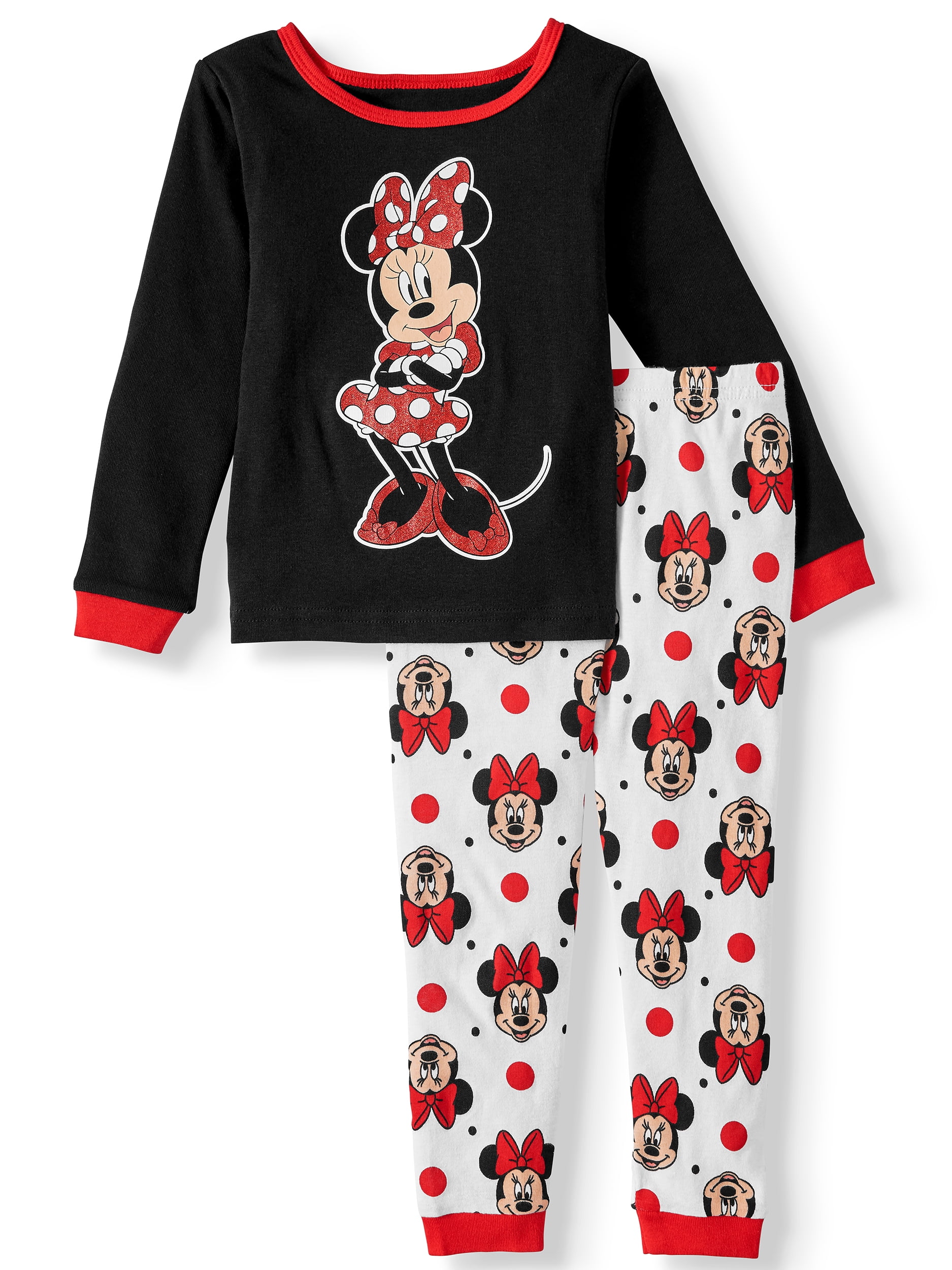 Minnie Mouse Toddler Girl Snug Fit Cotton Long Sleeve Pajamas, 2Piece