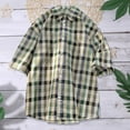 thumbnail image 2 of Ashirexll Mens Shirts Casual, Mens Button up Shirts Short Sleeve, Fashion Plaid Printed Button up Shirts Short Sleeve Casual Turndown Collar Summer Tops, 2 of 5