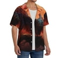 thumbnail image 2 of Fuzoiu Sunset Blossoms Phoenix Perch Print Men's Casual Short,Men's Short Sleeve Shirt,Mens Casual Button Down Shirts,Cuban Collar Summer Shirt for Beach, Vacation, and Outdoor Activities-4X-Large, 2 of 5