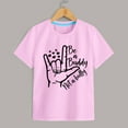 thumbnail image 4 of Felwors Girls Soft Short Sleeve Crew Neck T Shirts 6 Color Printed T Shirt, 4 of 5