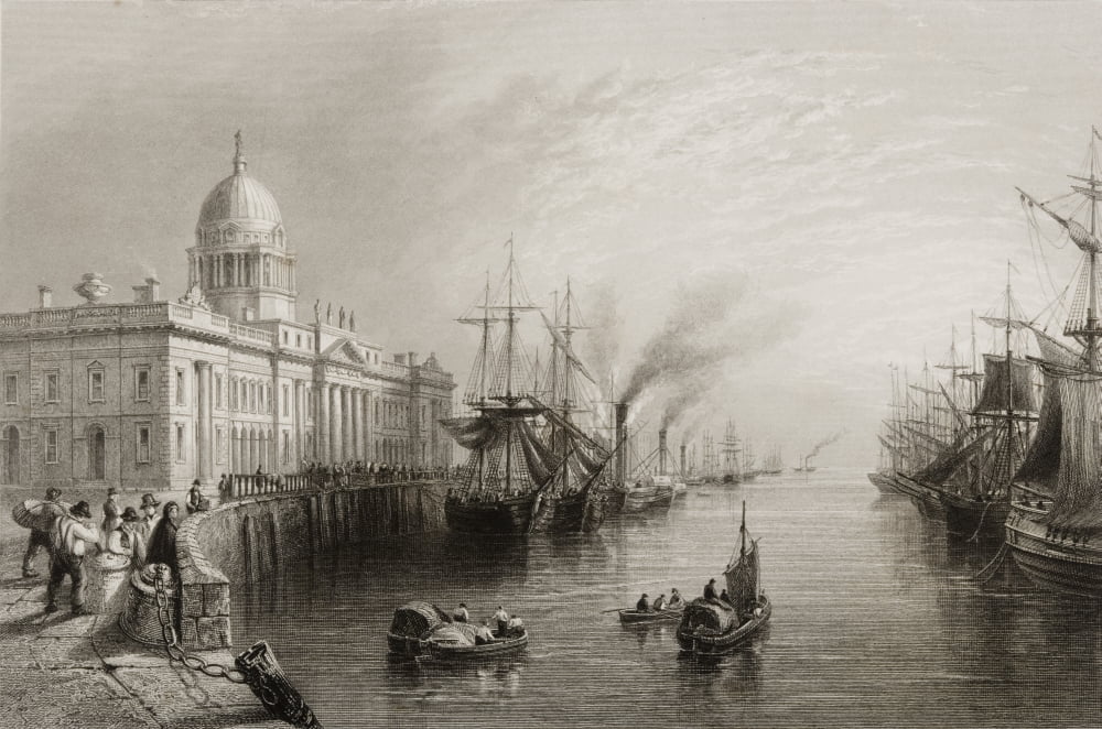 The Custom House Dublin Ireland Drawn By WHBartlett Engraved By T Higham From The Scenery And Antiquities Of Ireland By NPWillis And JStirling CoyneIllustrated From Drawings By WHBartlett Published L