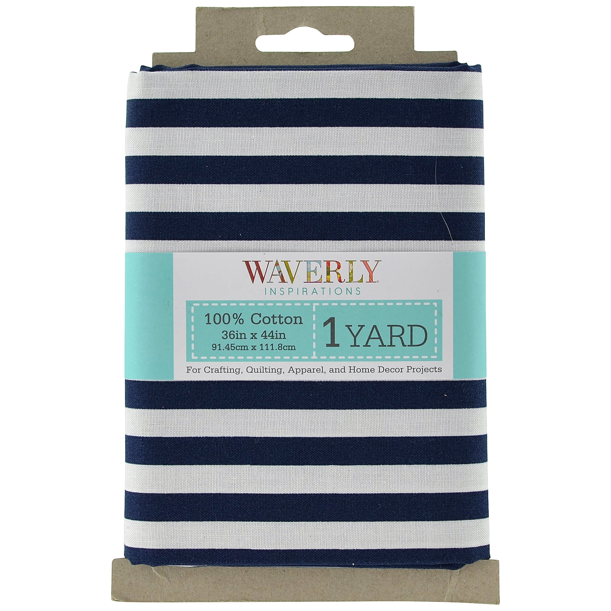 Waverly Inspirations 44 X 1 Yard Cotton Precut Striped Sewing Fabric Blue And Silver Color 1 Each Walmart Com