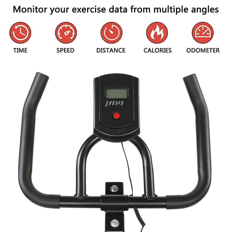 Exercise Bike Equipment Cycling Bike Trainer with Comfort Seat and Ergonomic Handrails Home Exercise Bike with Electronic Meter Display Stationary