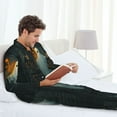 thumbnail image 3 of Halloween Costumes Mens Pajamas Set, Halloween Industrial Style Ghost Halloween Pajamas Button Down Long Sleeve Loungewear Halloween Sleepwear Pjs sets for Men, 3 of 7