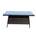 thumbnail image 3 of Brown Wicker and Aluminum - Clear Tempered Glass Table - Outdoor Patio Breakfast - Long - lasting Furniture, 3 of 6