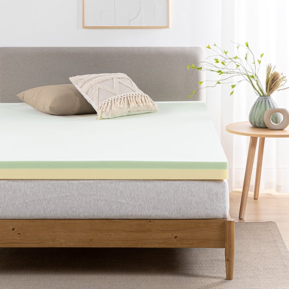 Zinus 3" Memory Foam Mattress Topper - Green Tea, Short Queen