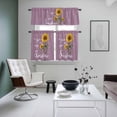 thumbnail image 4 of Violet Sunshine Sunflower Kitchen Curtains Sets for Windows 36 Inch Length, Pastoral Bees Farmhouse Floral Rod Pocket Window Treatments Tier Curtains and Valances Set for Bedroom/Bathroom, 4 of 8