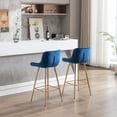 thumbnail image 3 of Blue Velvet Bar Stools-Set of 2,26 Inch Bar Stools for Kitchen Counter Bar Stool,BLUE, 3 of 5