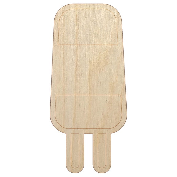 Layered Ice Cream Bar Frozen Treat Popsicle Wood Shape Unfinished Piece Cutout Craft DIY Projects - 4.70 Inch Size - 1/8 Inch Thick