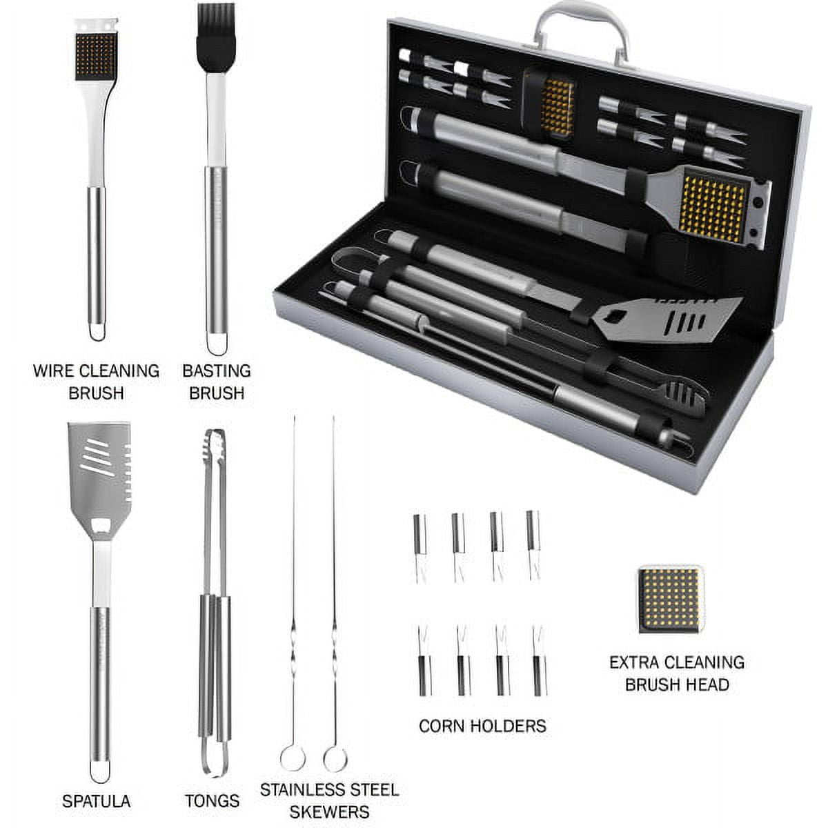 Home-Complete 18-Piece Stainless-Steel Grill Accessories