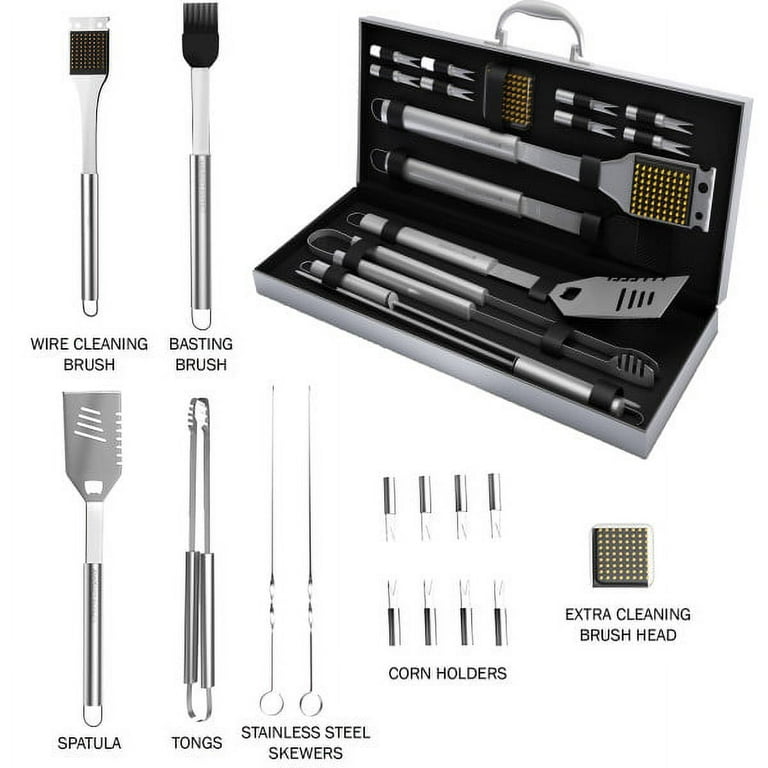 BBQ Grill Accessories Set Stainless Steel Tools Set with Aluminum