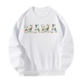 thumbnail image 3 of Sudadera con cuello redondo para mujer, ropa deportiva informal estampada, Jersey holgado, Tops para desplazarse, uso diario, deportes, otoño M Yinane Camisa de entrenamiento, 3 of 8