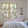 thumbnail image 4 of Spring Floral Tier Curtains, Green Botanical Flowers Watercolor Light Filtering Kitchen Curtains, 2Pcs Rod Pocket Half Window Treatments Panels for Sink Cafe Cabinet Basement 27.5x45 Inches, 4 of 9