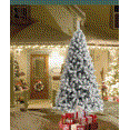 thumbnail image 3 of 7ft Snow Flocked Christmas Tree, Xmas Pine Tree with Solid Metal Legs, Perfect for Indoor and Outdoor Holiday Decoration, 3 of 10