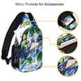 thumbnail image 6 of Mosiso Polyester Sling Bag Backpack Travel Hiking Outdoor Sport Crossbody Shoulder Bag Multipurpose Daypack for Women Men, Blue&Green Graffiti, 6 of 7