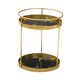 thumbnail image 3 of Estante de baño Organizador de cosméticos Soporte redondo para maquillaje de baño Organizador de tocador Capas dobles negras, 3 of 9