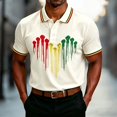 thumbnail image 2 of Mens Golf Polo Shirts with Button Front Print Short Sleeve Classic Casual Tee, 2 of 4