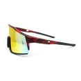 thumbnail image 3 of Manly Modern Camouflage Print Oversize Shield Wrap Plastic Sunglasses Red - Orange Mirror, 3 of 4