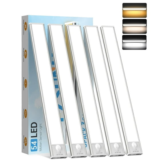 Iluminación para debajo del armario PZSUNLY 54 LED, 1800 mAh, recargable