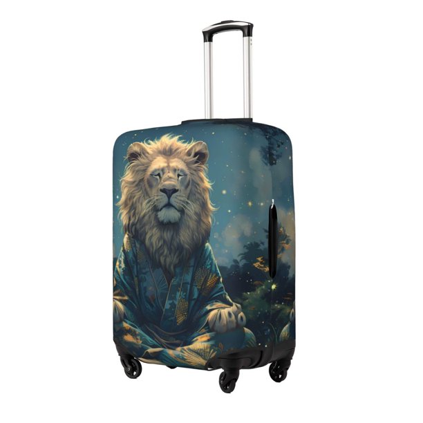 Fotbe Starry Sky Meditating Lion Funda Protectora para Equipaje, Antirrayones y Resistente a la Suciedad, Compatible con Maletas de 18 a 32 Pulgadas-Large