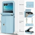 thumbnail image 6 of Allytechgroup for Motorola Razr+ 2024 Wallet Case, Stylish Practical Protective Premium PU Leather Cards Slots Hand Wrist Crossbody Strap Phone Case for Motorola Razr+ 2024, Blue, 6 of 6